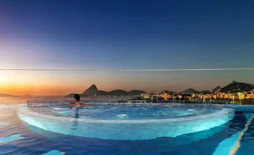 Infinity pool ao pôr do sol — Gate Santos Dumont, perspectiva artística